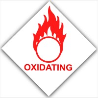 6 x Oxidating - Red on White,External Self Adhesive Warning Stickers-Health and Safety Sign 